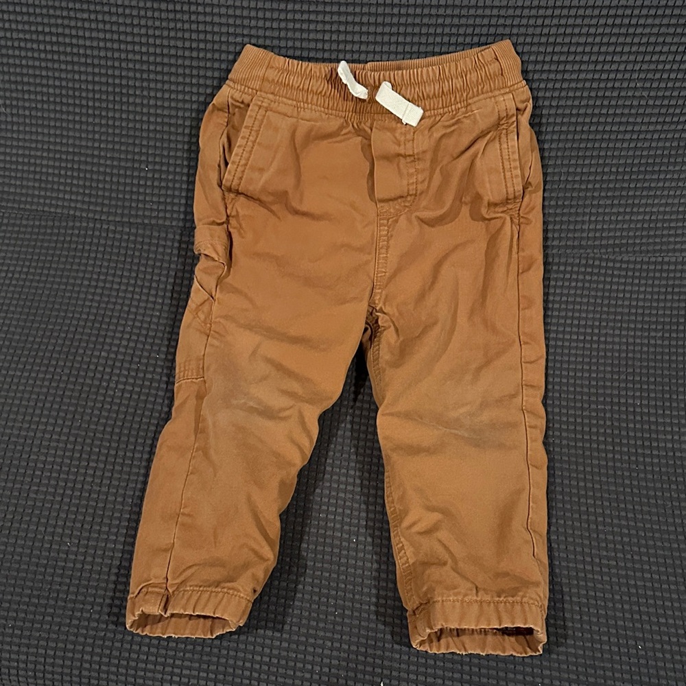 Hannah Andersson Brown Canvas Pants 2T (lined)